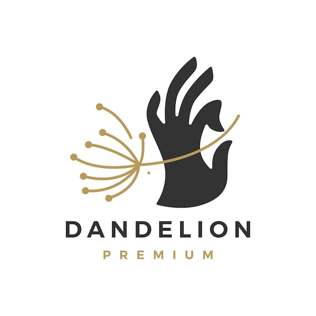 Hand hold holding dandelion logo template