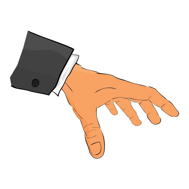 Vector hand hold take receive something simple hand draw sketch doodle