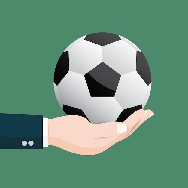 Vector hand holding a ball for business concept