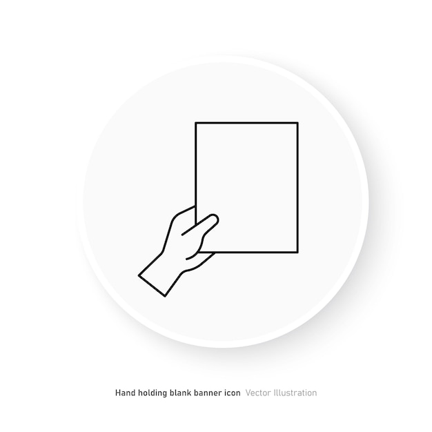 Illustrazione vettoriale del design dell'icona di banner vuoto tenuto a mano