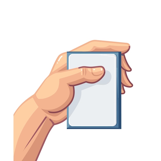hand holding blank card ready branding human grip presenting empty space male hand