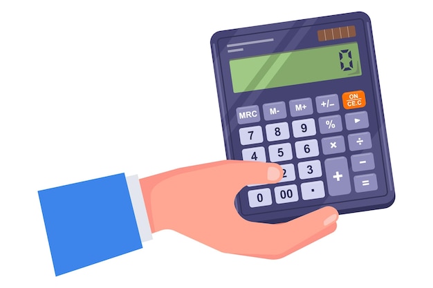 hand holding calculator date count