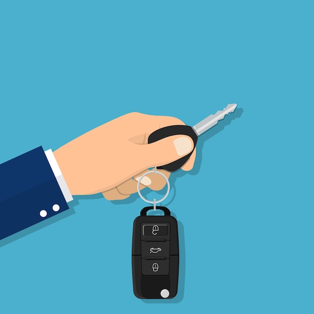 Vector hand holding car key