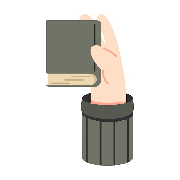 hand holding closed book vector
