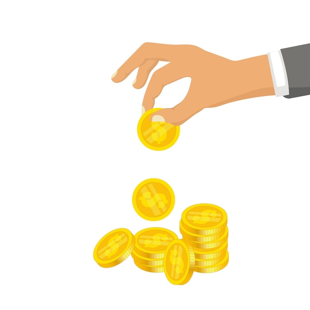 Hand Holding Coin vector icon in meaning Income