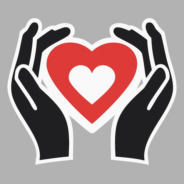 Hand holding heart blood donation and life saving concept Vector illustration