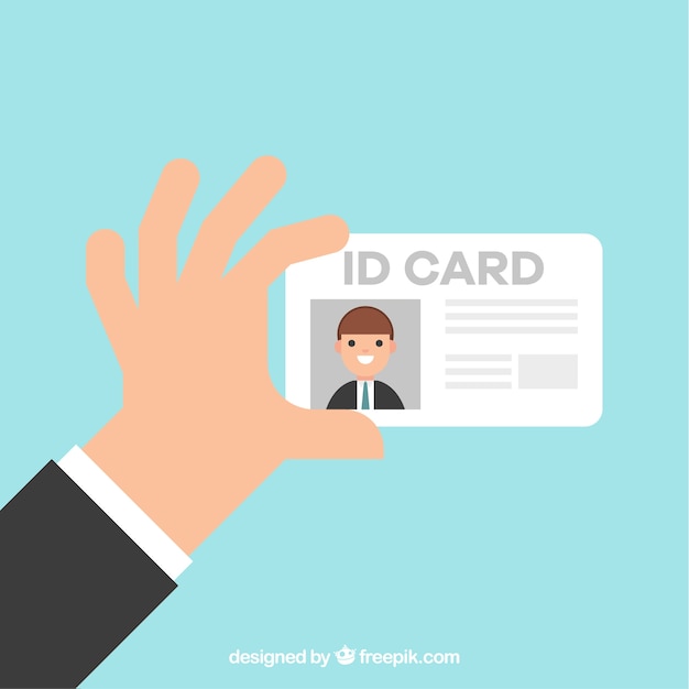 Vector hand holding id card