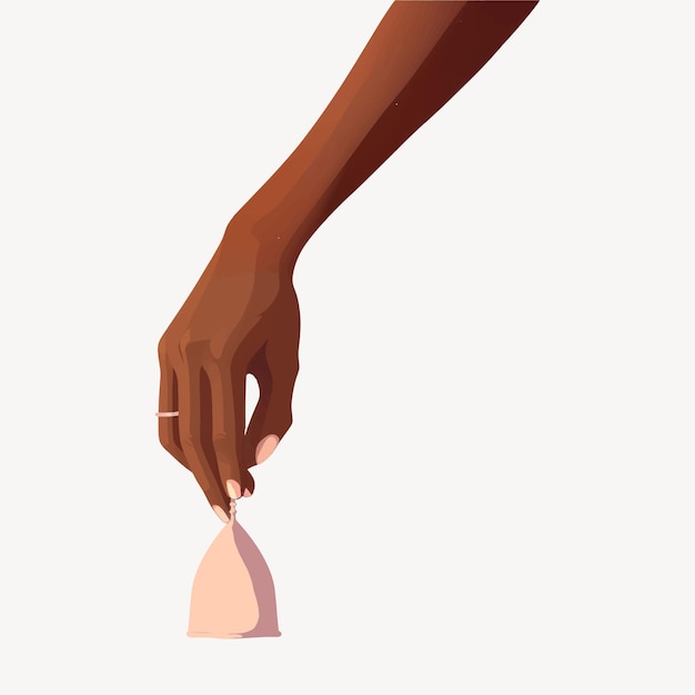 Hand holding menstrual cup illustration