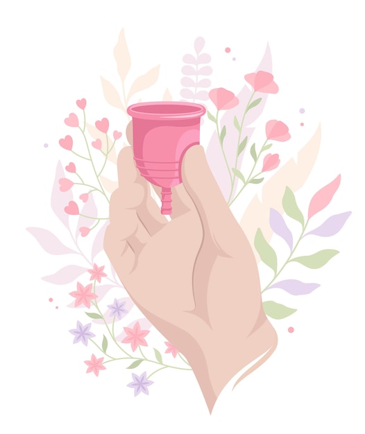 Hand holding a menstrual cup