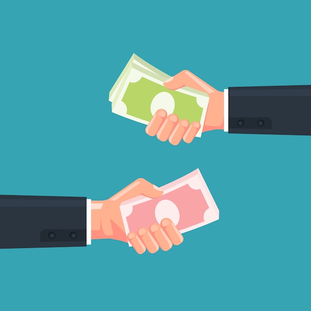 Hand holding money illustration