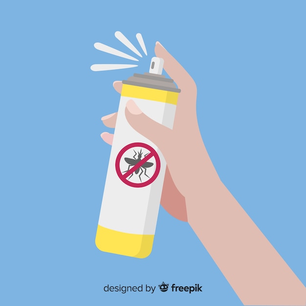 Hand holding mosquito spray