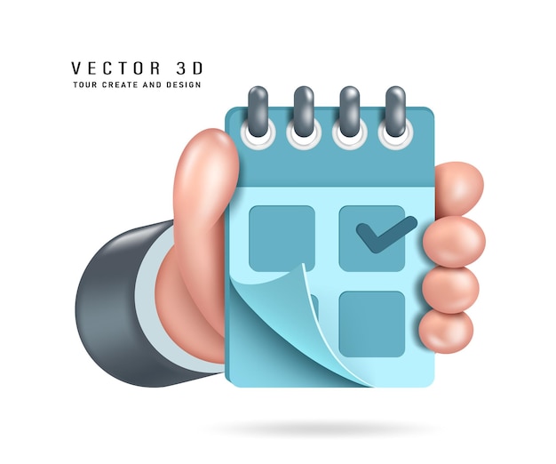 Premium Vector | Hand holding pastel blue calendar