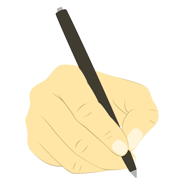 Premium Vector | Hand holding pen or pencil in vector graphics