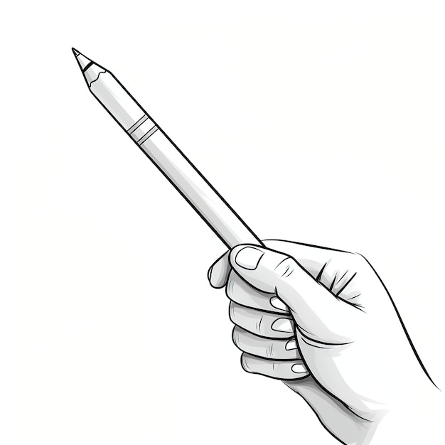 a hand holding a pencil kids coloring book