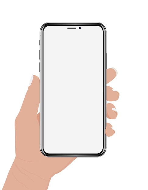 Hand holding phone vector design