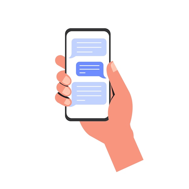 Hand Holding Phone Vector Illustration