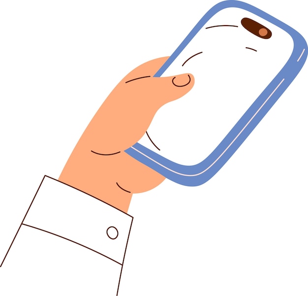 Vector hand holding phone