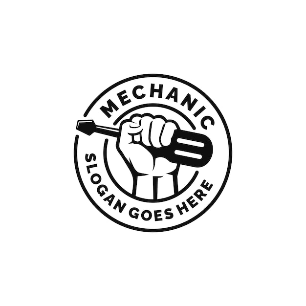 Вектор Вектор дизайна логотипа ручной отвертки