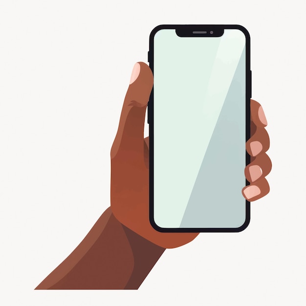 hand holding smartphone illustration