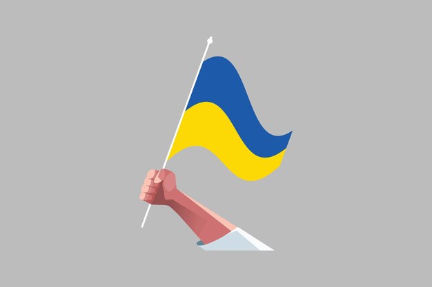 a hand holding an ukraine flag flag of ukraine flag ukraine vector ukrainian flag symbol