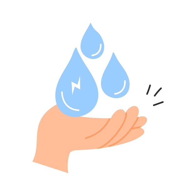 手に水滴を握る概念 水の保全のアイコン
