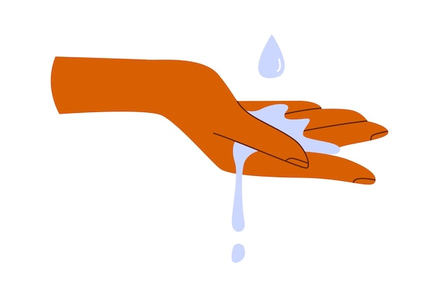 Vector hand holding water