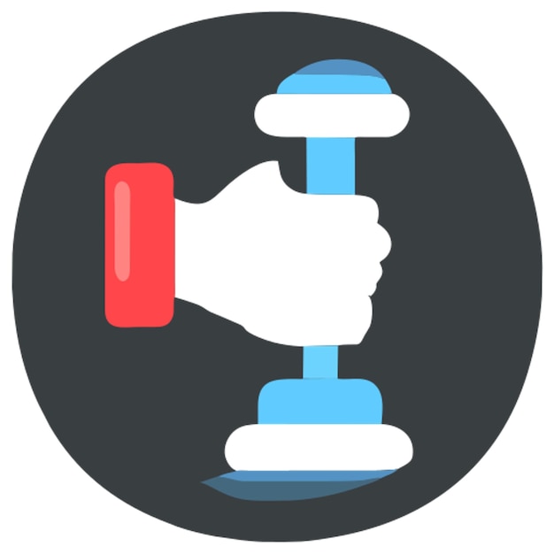 hand holding weight icon colored shapes