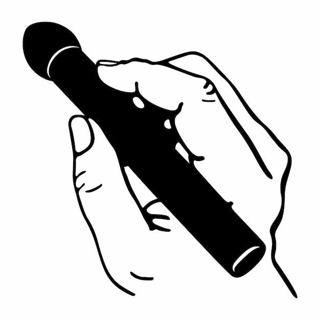 Hand holds drawing blending brush