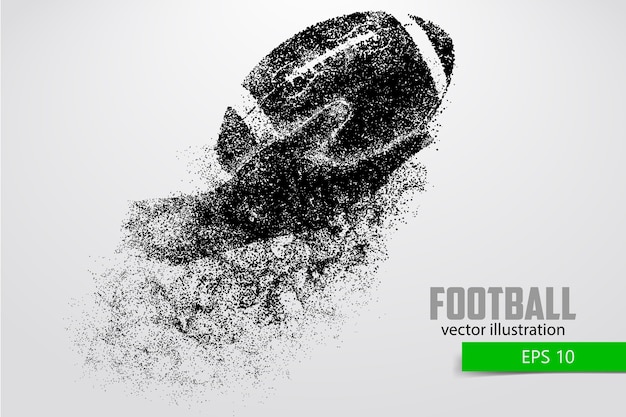 Vector hand holds the rugby ball, silhouette. rugby. american football