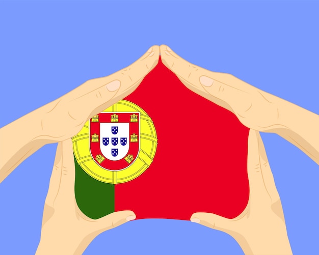 벡터 포르투갈 발을 가진 집: 주거 또는 투자 아이디어 주택 및 집 개념