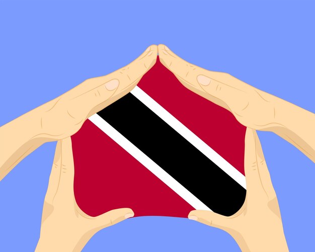 Вектор Дом с флагом тринидада и тобаго идея жилья или инвестиций концепция жилья и дома