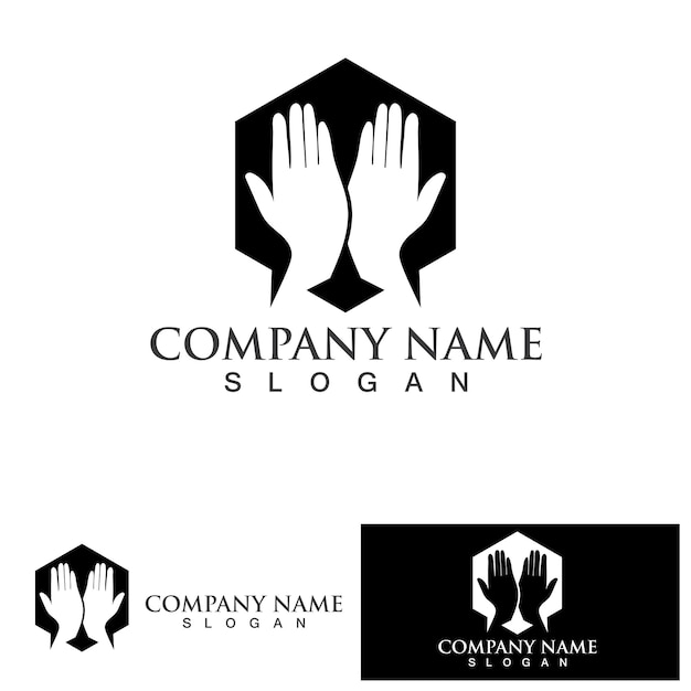 Hand hope logo and symbol vector template