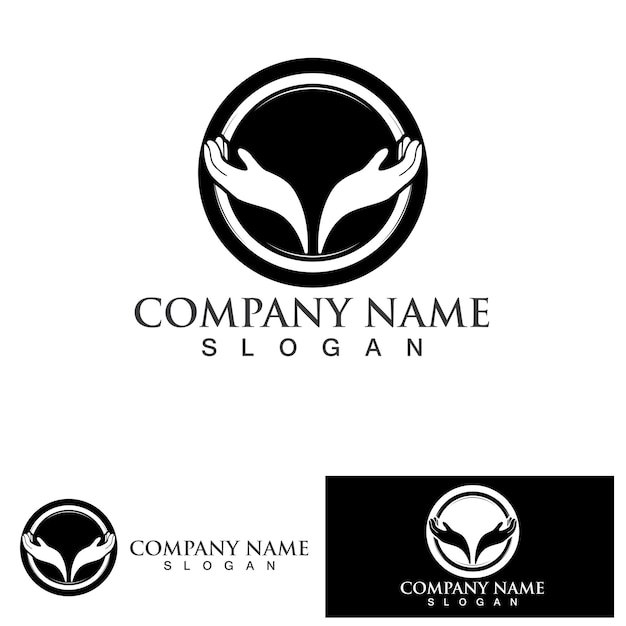 Hand hope logo and symbol vector template