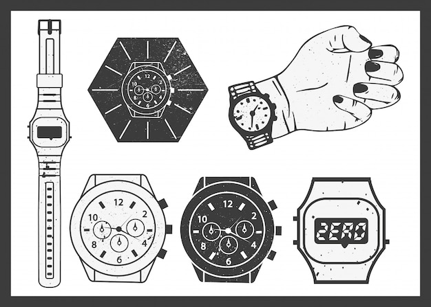 Hand horloges vector set