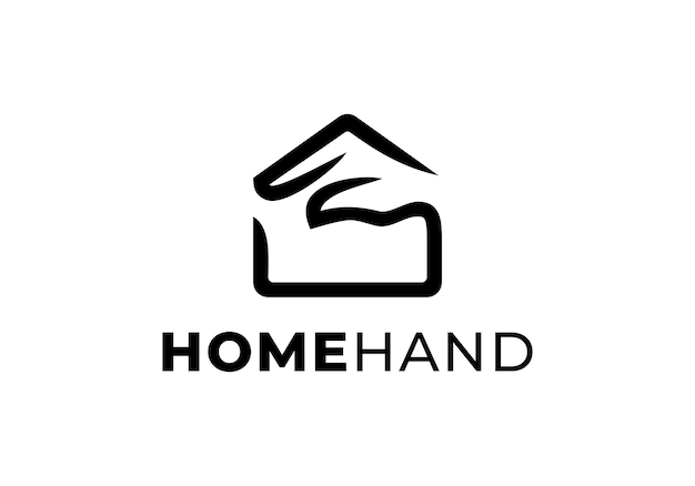 Hand and house logo design vector