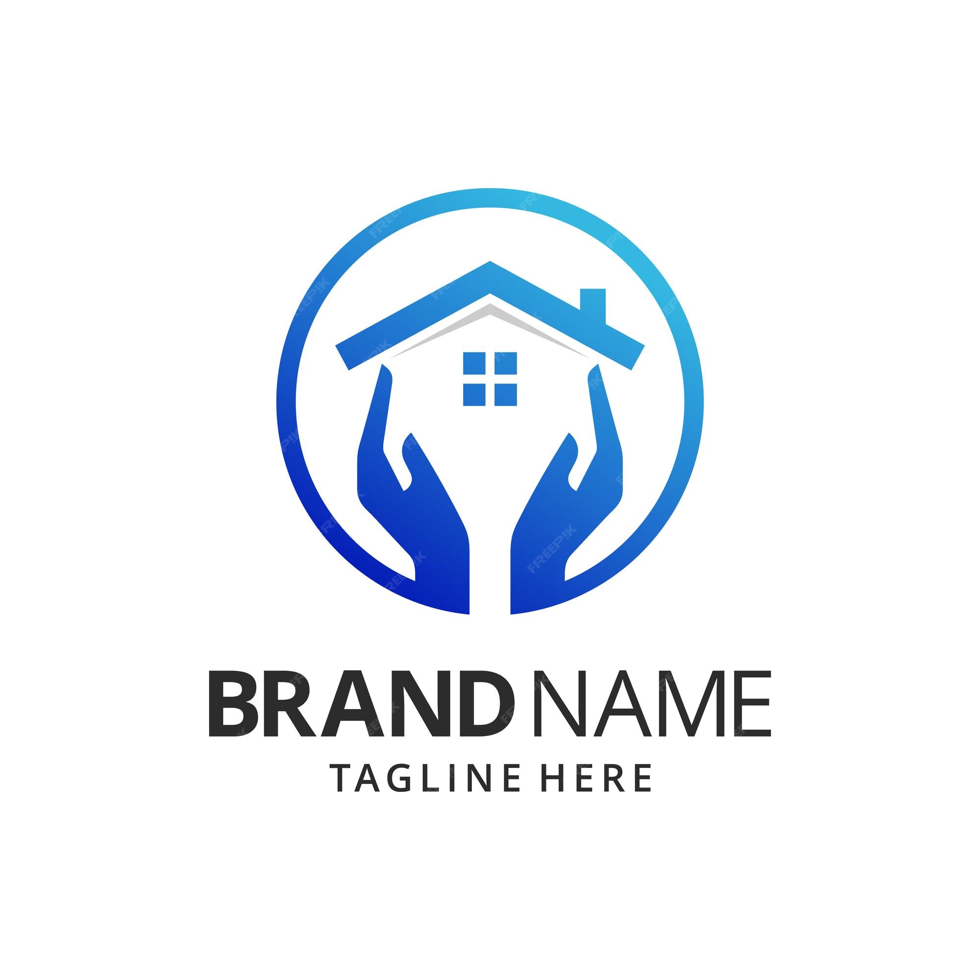 Premium Vector | Hand and house logo design