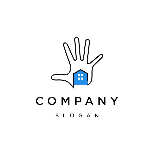 Hand huis logo pictogram ontwerpsjabloon