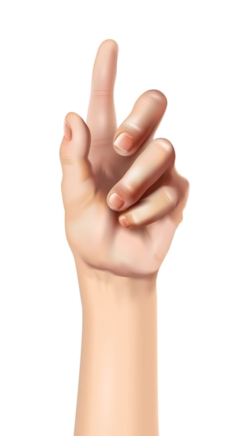 Hand icon isolated illustration. showing one finger.