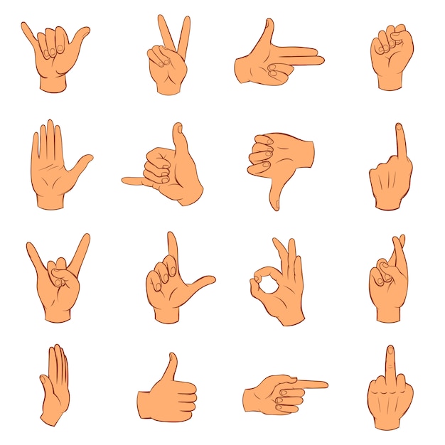 Vector hand icons set