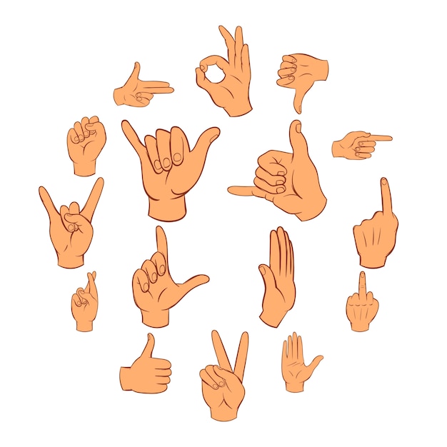 Vector hand icons set