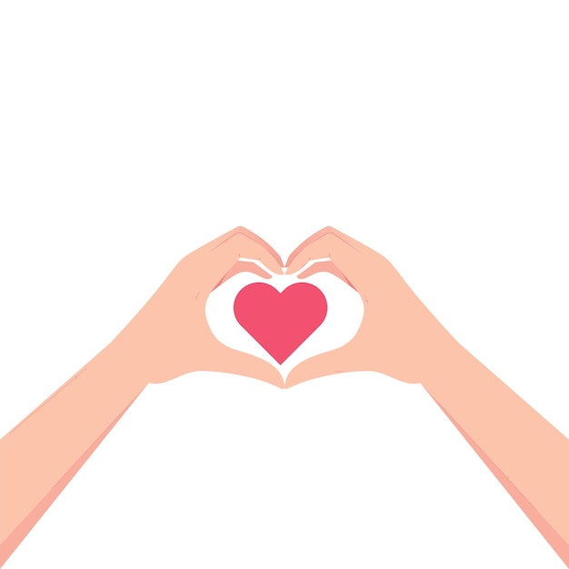 hand illustratie vorming van een hart valentines thema