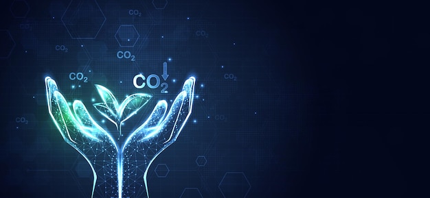 Hand in hand met boom voor CO2 ESG en net nul energiebesparing concept red onze planeet wereld milieu dag wereld aarde dag duurzame ontwikkeling en groene business vector