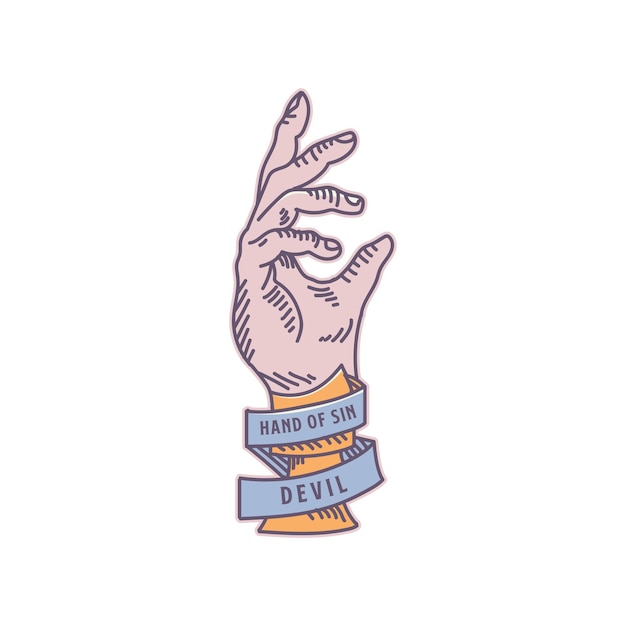 Vector hand karakter logo