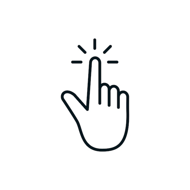 Hand klik vinger wijzer icoon vector logo ontwerp sjabloon