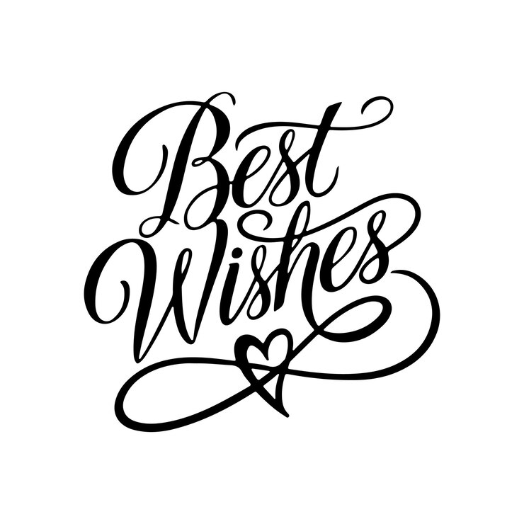 Vector hand lettered best wishes modern calligraphy for celebratory greetings