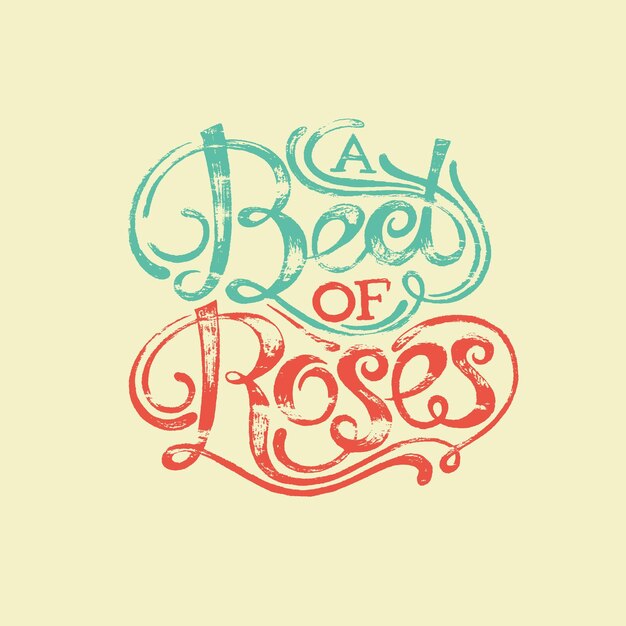 Vector hand lettering bed of roses