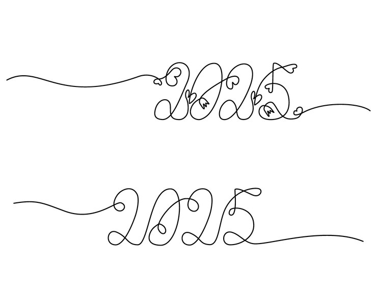 Vector hand lettering continuous line set of different spellings simple and with decorative element