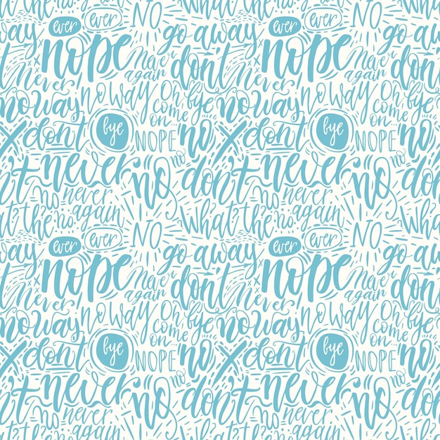 Vector hand lettering doodle seamless pattern with words of protest