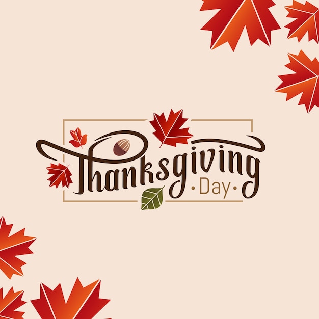 Vector hand lettering happy thanksgiving day