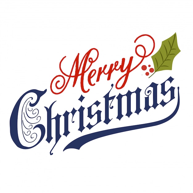 Hand lettering Merry Christmas message